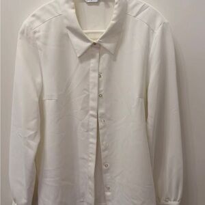 Elegant Cream Button-Down Blouse